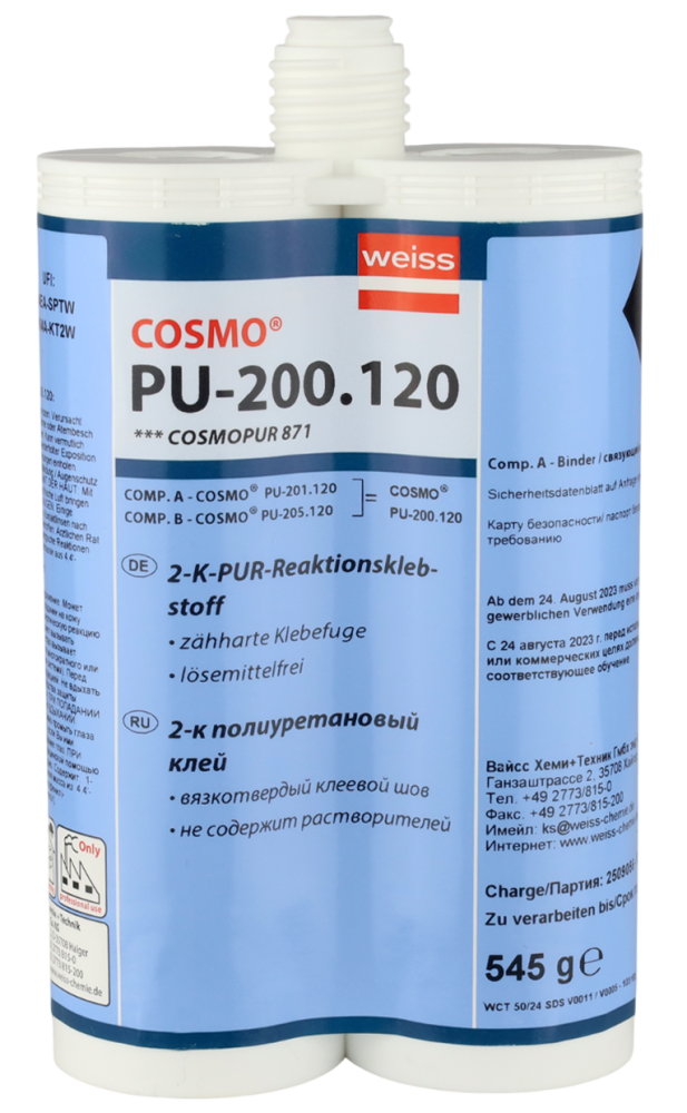 COSMO PU-200.120,  2-к полиуретановый клей (COSMOPUR 871), 2*190 мл